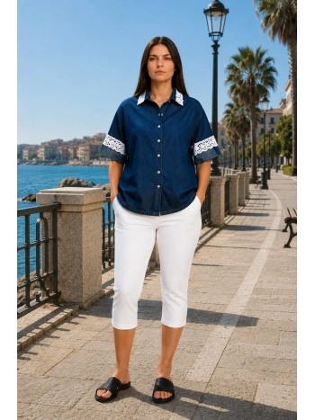 25150TU SOLID COLOR CAPRI TROUSERS