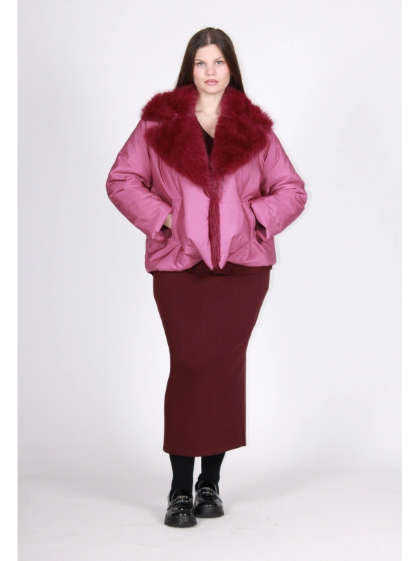 26663 SHORT FUR DOWN JACKET