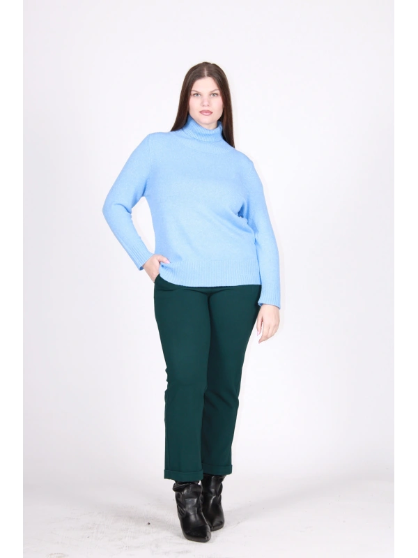 26622 HIGH NECK SWEATER WITH SHINY EMBROIDERY