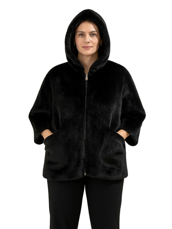 25703 - WOMEN'S ECO FUR CAPE