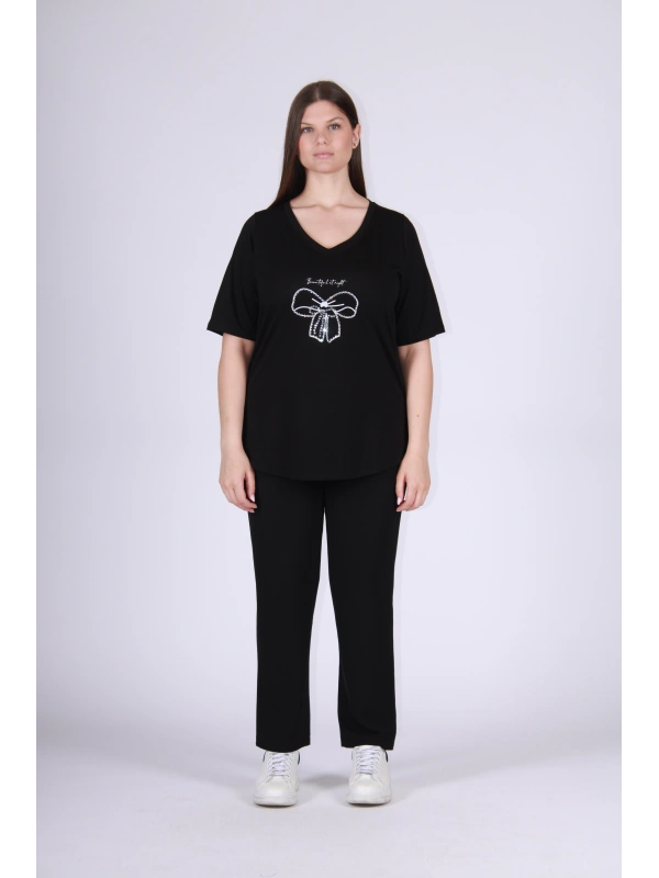 26026 RHINESTONE BOW T-SHIRT