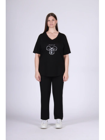 26026 RHINESTONE BOW T-SHIRT