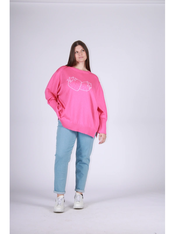 26101 STRAWBERRY PATTERN SWEATER