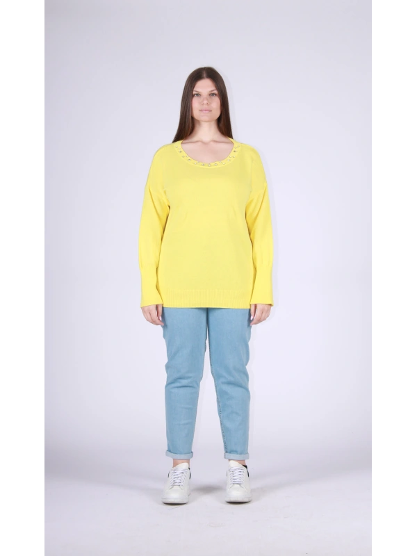 26102 BOAT SWEATER WITH RHINESTONE