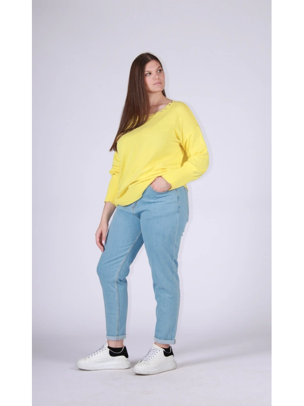 26102 BOAT SWEATER WITH RHINESTONE