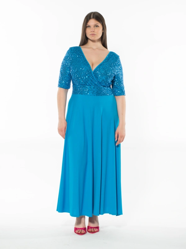25163 HALF SEQUIN DRESS