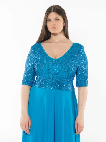 25163 HALF SEQUIN DRESS