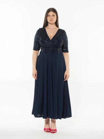 25163 HALF SEQUIN DRESS