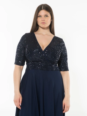 25163 HALF SEQUIN DRESS