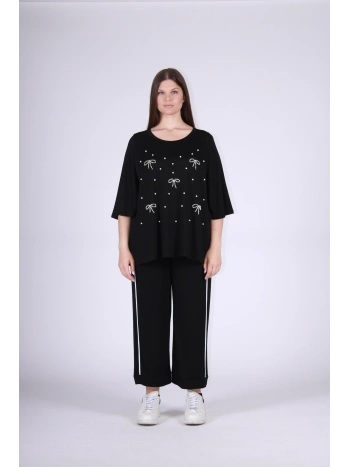 26120 PEARL BOWS SWEATER