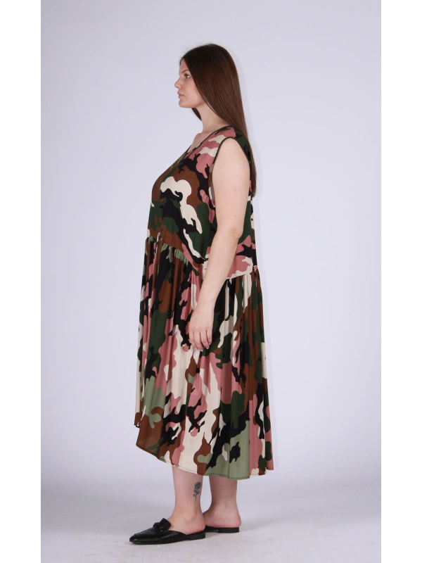 26130 - SLEEVELESS PATTERNED DRESS