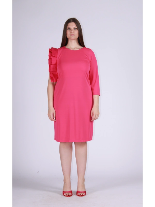 26158 ONE-SHOULDER DRESS ROUGE