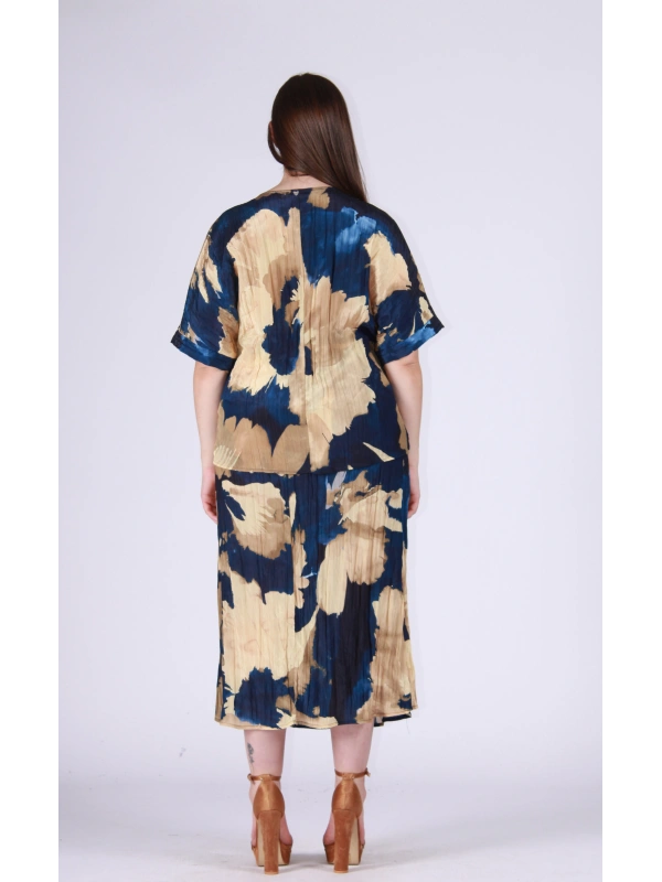 26166 PLEATED PATTERNED DRESS